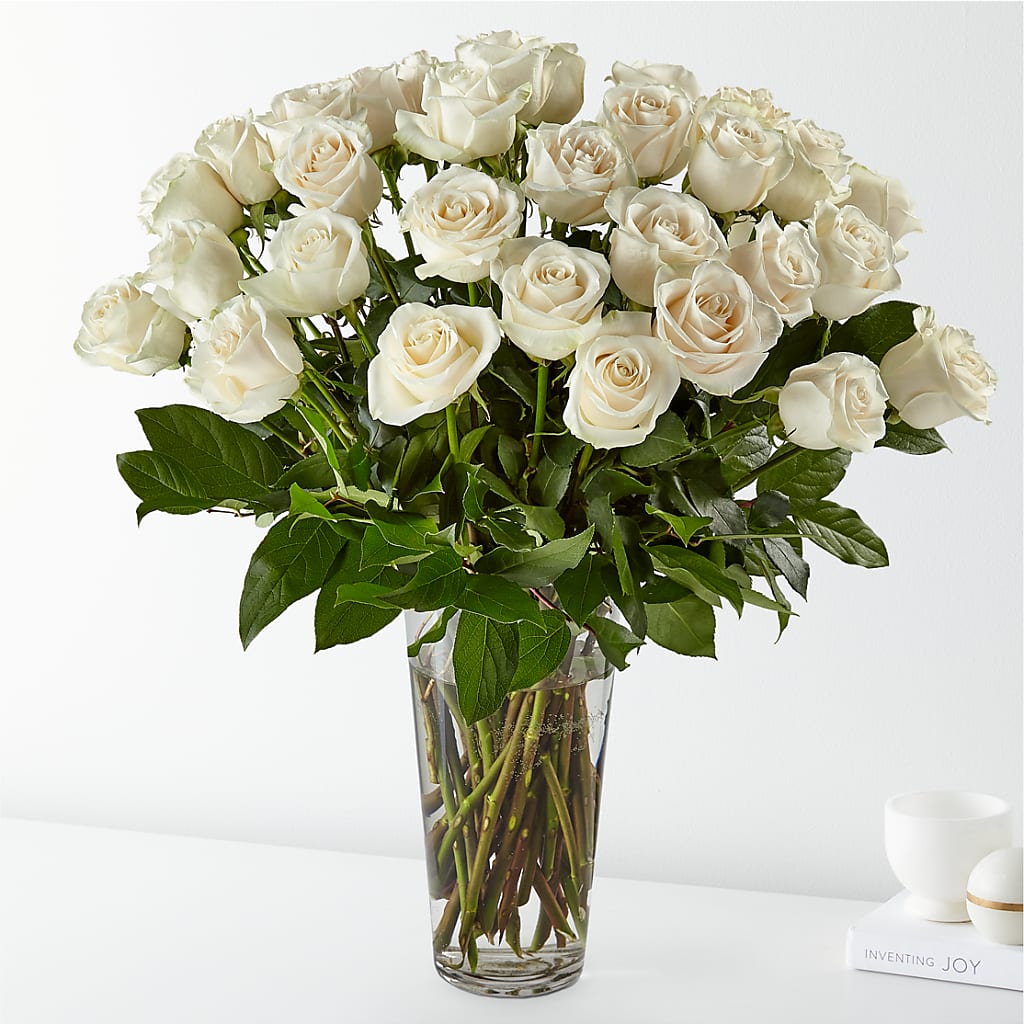 Long Stem White Rose Bouquet – Lulus Petals, Farmington NM
