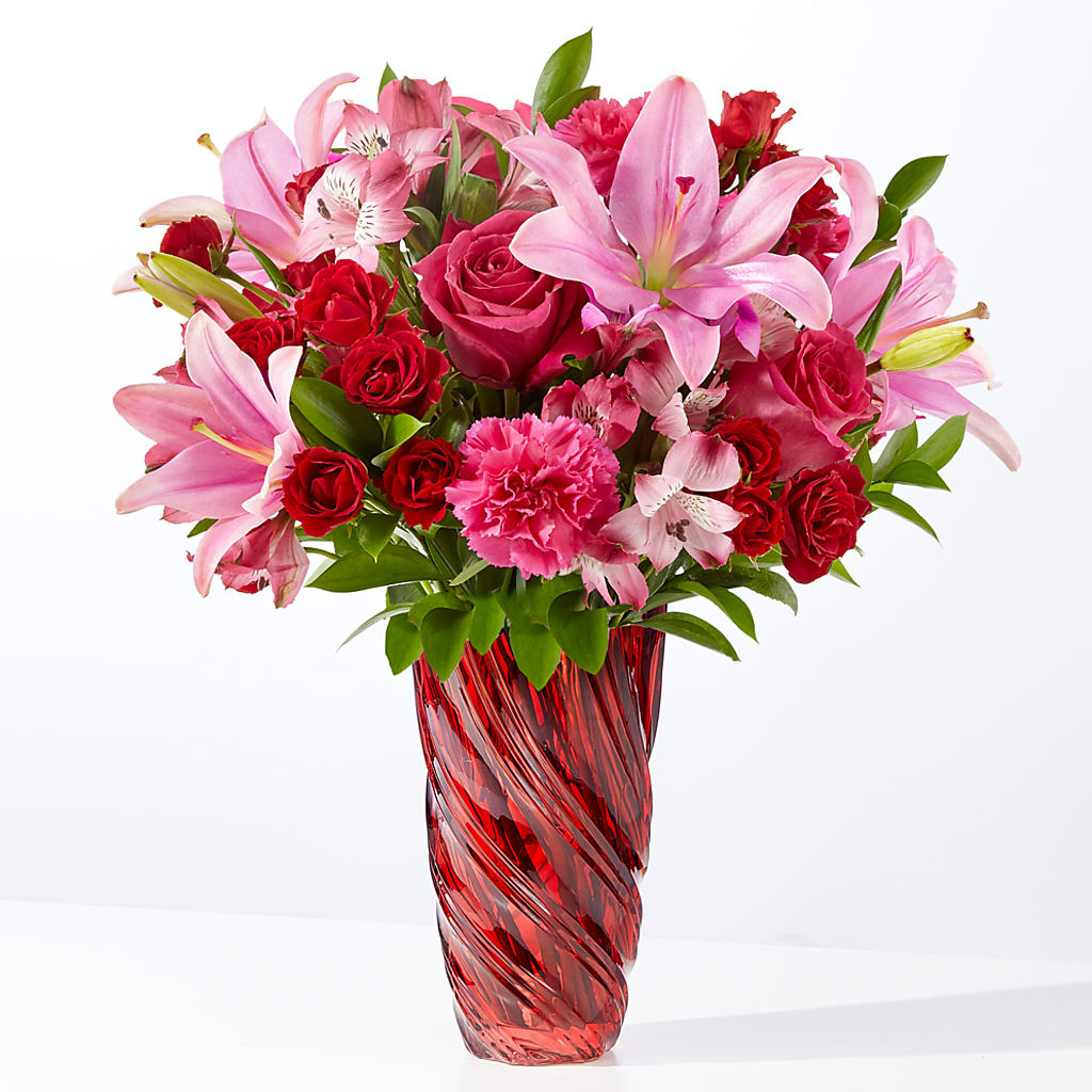 In Love Bouquet with Luxe Swirl Vase – Lulus Petals, Farmington NM