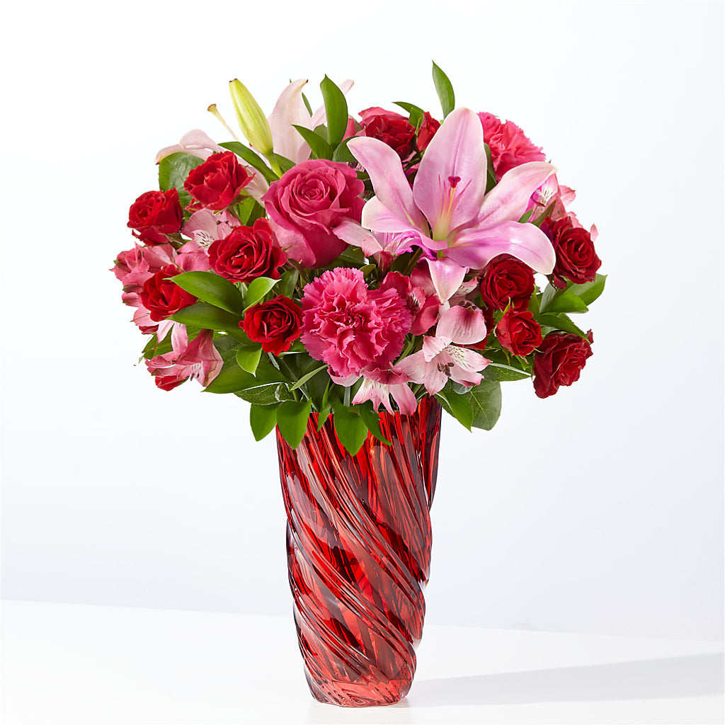In Love Bouquet with Luxe Swirl Vase – Lulus Petals, Farmington NM