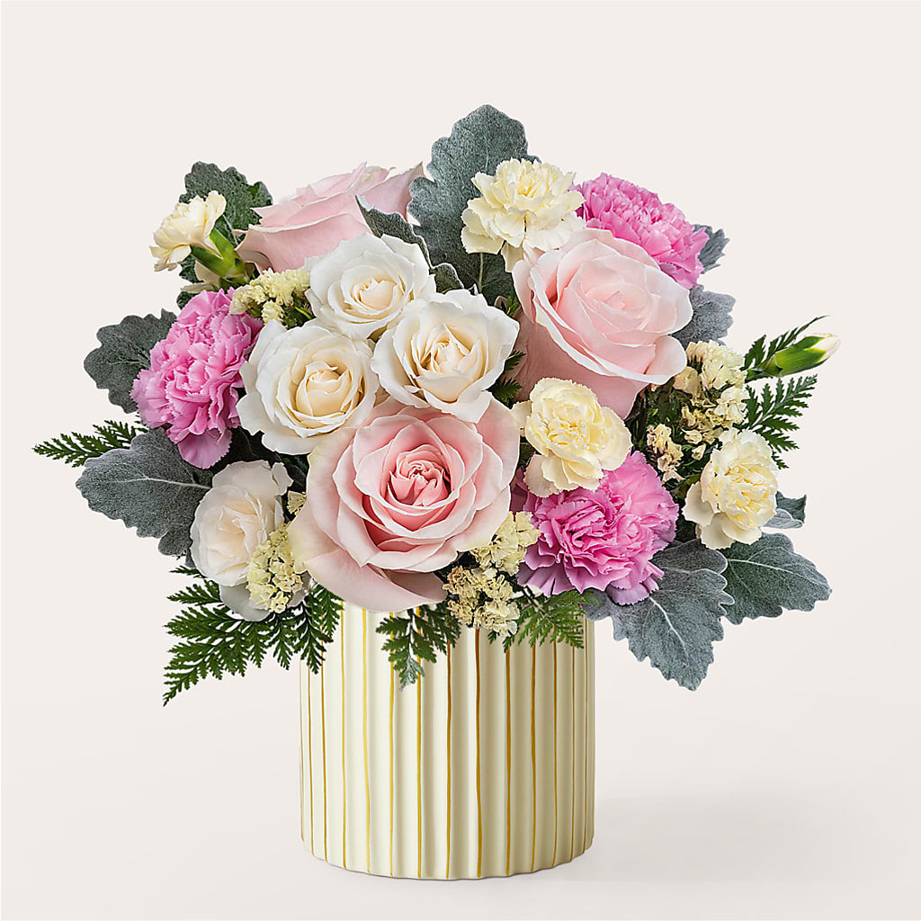 Blissful Moments Bouquet with Ivory Vase – Lulus Petals, Farmington NM