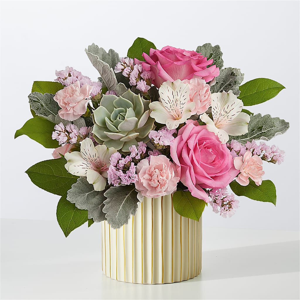 Dusty Rose Bouquet with Ivory Vase – Lulus Petals, Farmington NM