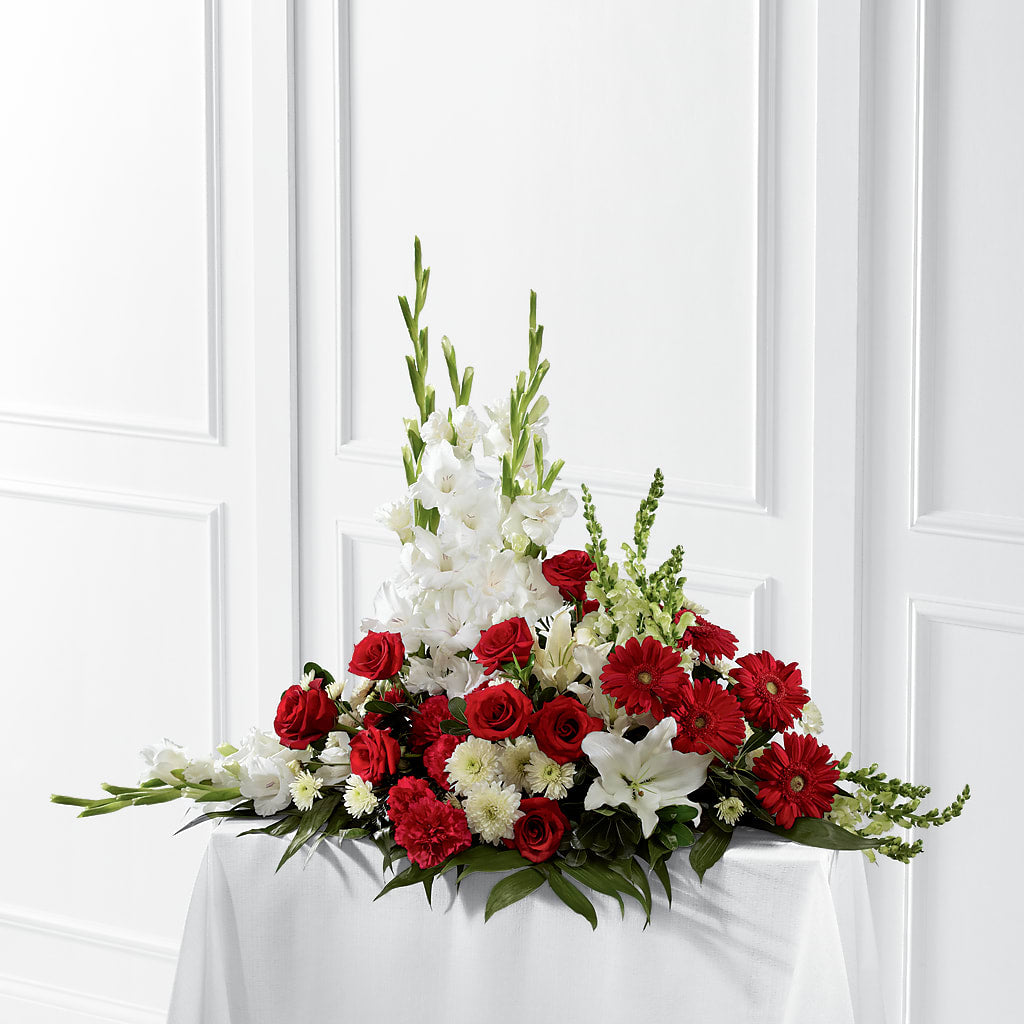 Crimson & White Arrangement – Lulus Petals, Farmington NM