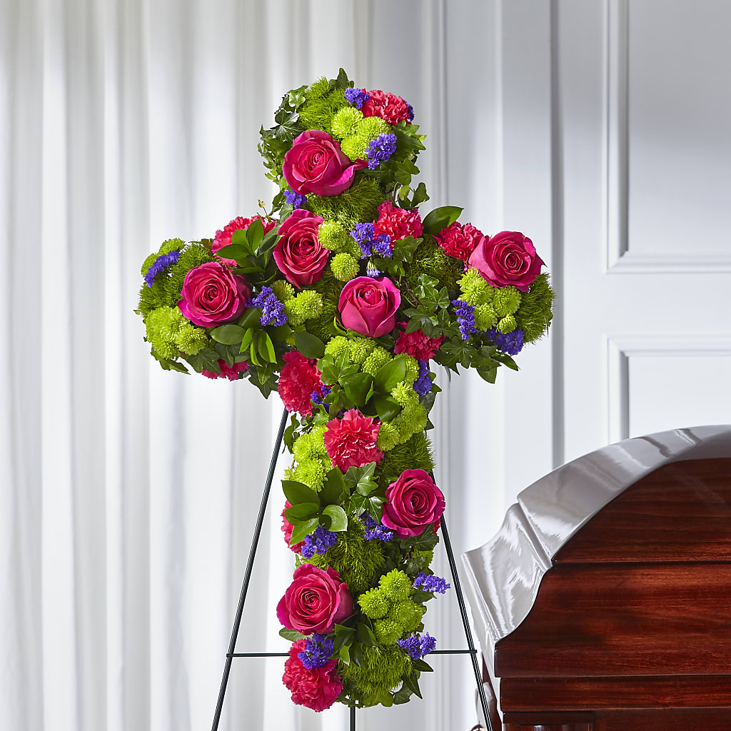 Tribute Rose Floral Cross – Lulus Petals, Farmington NM