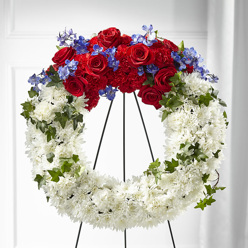 Patriotic Passion Wreath – Lulus Petals, Farmington NM