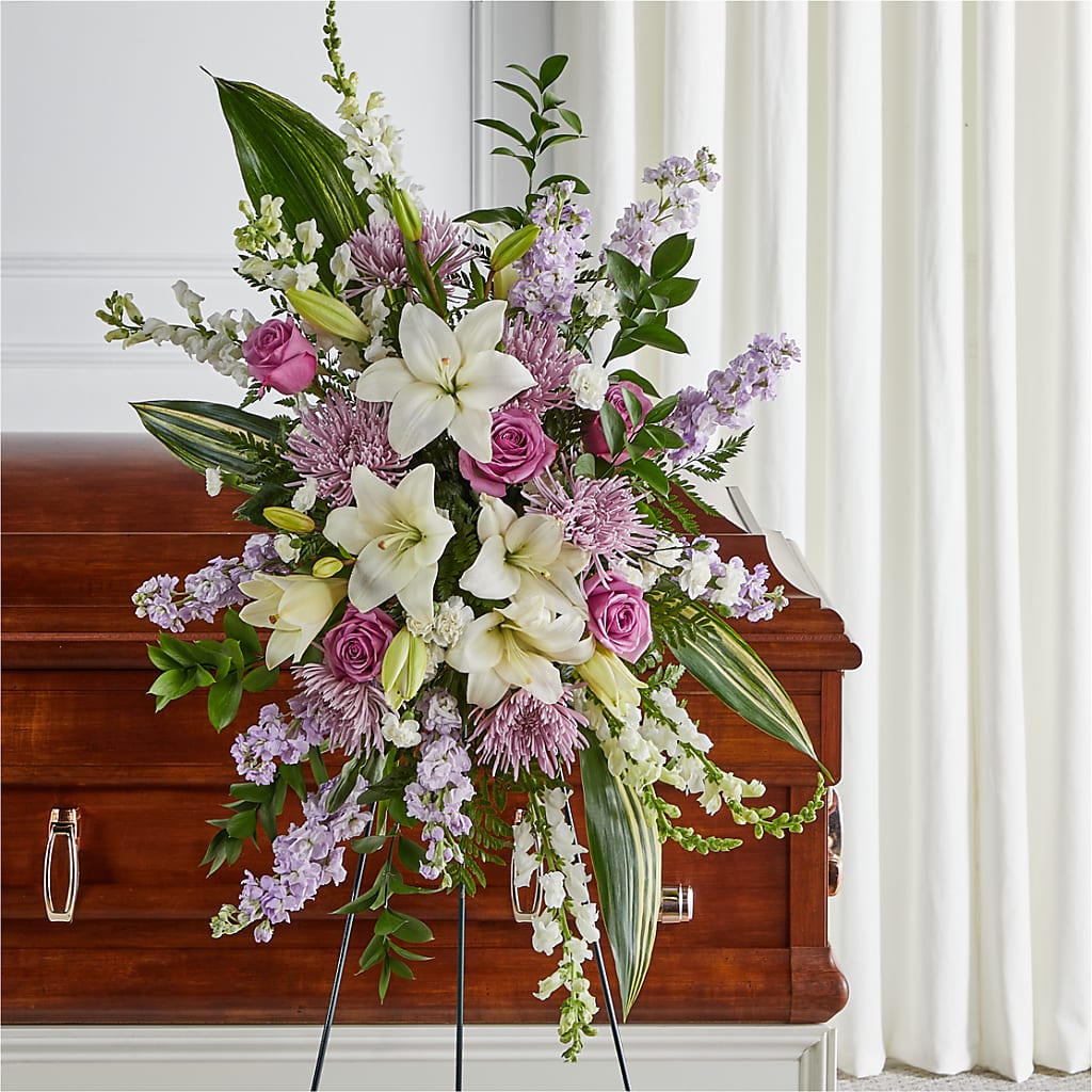 Grateful Hearts Standing Spray – Lulus Petals, Farmington NM