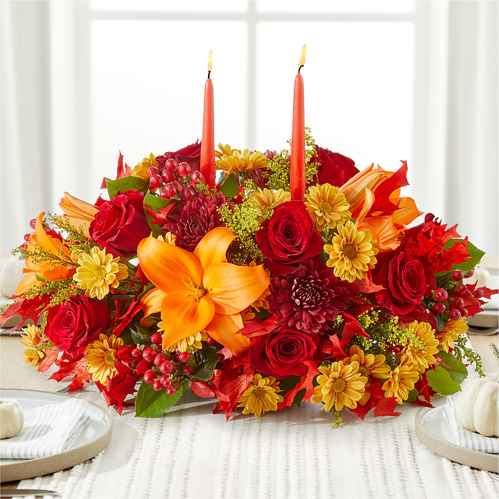 Autumn's Embrace Centerpiece –  Lulus Petals, Farmington NM