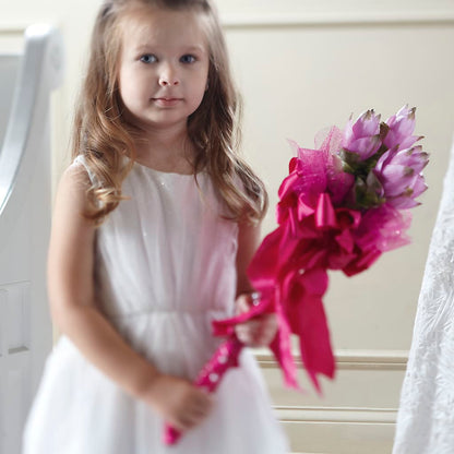 Sparkle Pink Flower Girl Bouquet –  Lulus Petals, Farmington NM