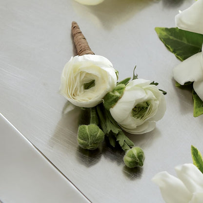 White Ranunculus Boutonniere –  Lulus Petals, Farmington NM