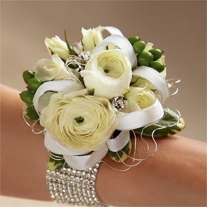 White Wedding Corsage –  Lulus Petals, Farmington NM